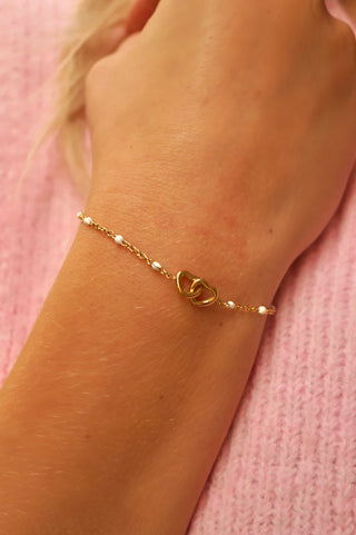White Connected Hearts - Bracelet