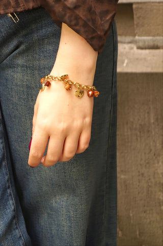 Brown Cowboy & Flower Charms - Bracelet