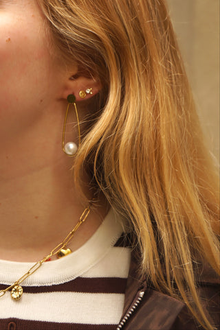 Long Oval Pearlies - Earrings