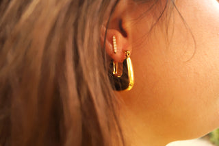 Chunky Square Hoops - Earrings