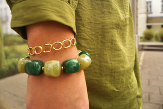 Green Marble Pearls - Bracelet