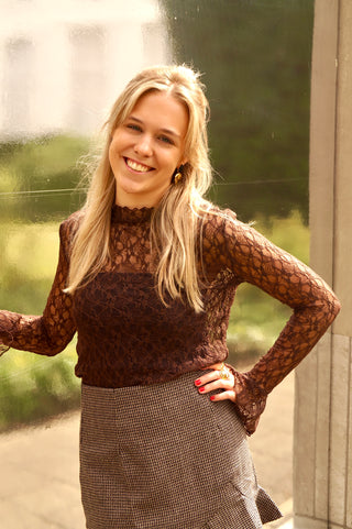 Black Pearl & Leaves - Earrings