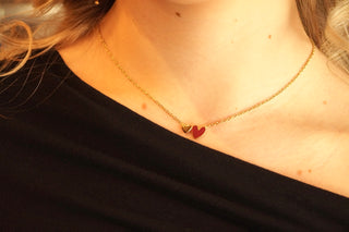 Red Double Hearts - Necklace