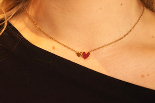 Red Double Hearts - Necklace