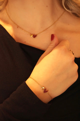 Red Double Hearts - Bracelet