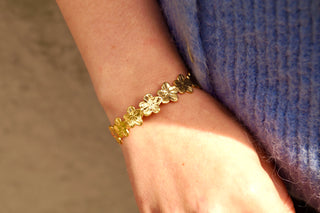 Striped Flowers Bangle - Bracelet