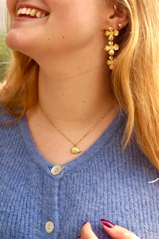 Triple Long Flowers - Earrings