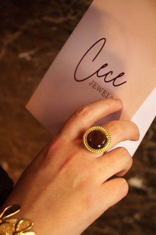 Dark Brown & Golden - Ring