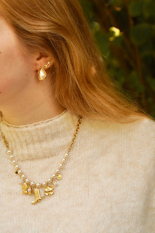 Big Pearls & Cowboy Charms - Necklace