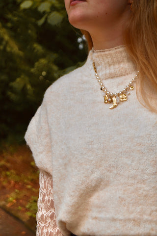 Big Pearls & Cowboy Charms - Necklace