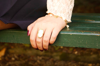 White Marble Stone - Ring