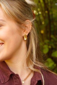 Curly Rectangular - Earrings