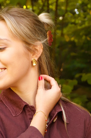 Curly Rectangular - Earrings