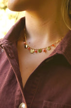 Load image into Gallery viewer, Orange Pearls &amp; Golden Coins - Necklace
