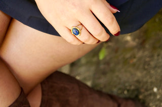 Blue Oval Stone - Ring