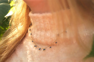 Blue Double Pearls - Necklace