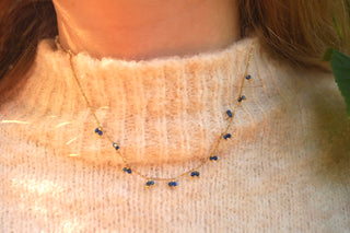 Blue Double Pearls - Necklace