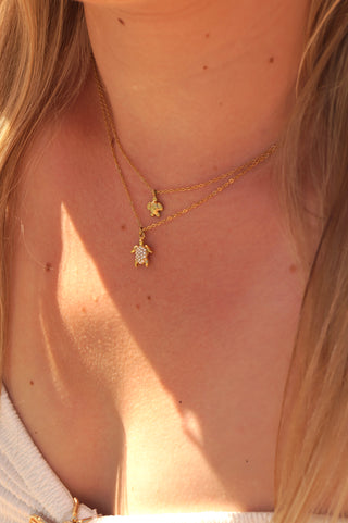 Golden Mini Turtle - Necklace