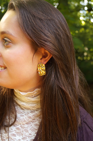 Creased Rectangular - Earrings