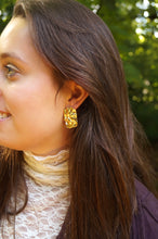 Load image into Gallery viewer, Creased Rectangular - Earrings
