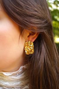 Creased Rectangular - Earrings
