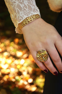 Double Flowers Bangle - Bracelet