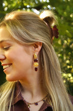 Load image into Gallery viewer, Red &amp; Gold Drops - Earrings
