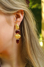Load image into Gallery viewer, Red &amp; Gold Drops - Earrings
