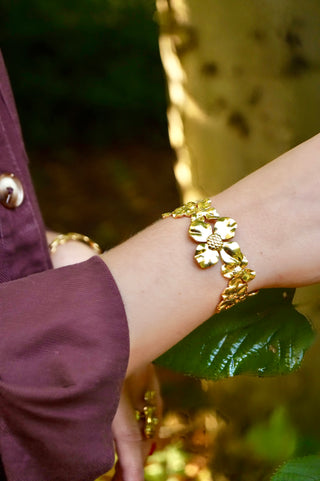 Small & Big Flowers Bangle - Bracelet