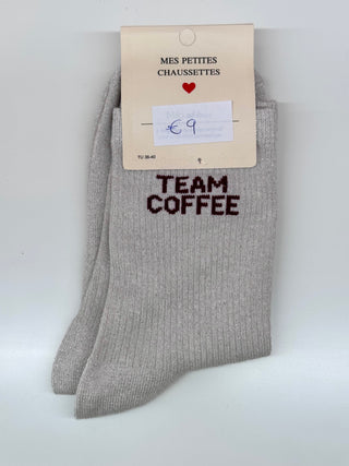 Beige Team Coffee Glitter - Socks