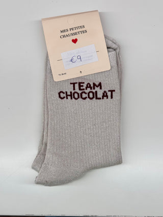 Beige Team Chocolat Glitter - Socks