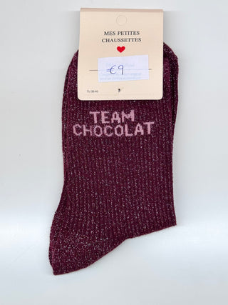 Burgundy Team Chocolat Glitter - Socks