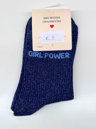 Blue Girl Power Glitter - Socks
