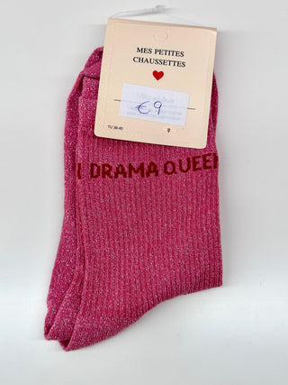 Pink Drama Queen Glitter - Socks