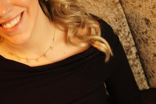 Multi White Diamond Clovers - Necklace