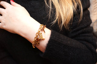 Brown Bow & Cowboy Charms  - Bracelet