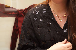 Brown Flower Charms - Necklace