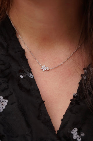 Silver Double Snowflake - Necklace