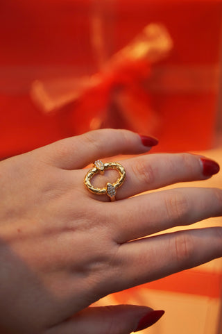 Diamond Oval Snake - Ring