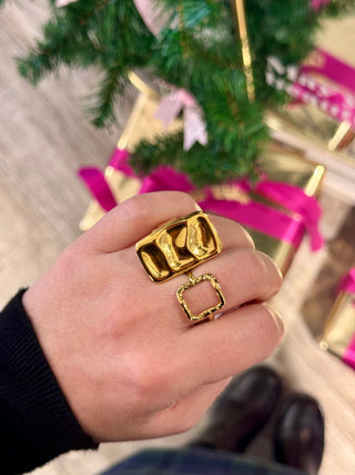 Wavy Rectangular - Ring