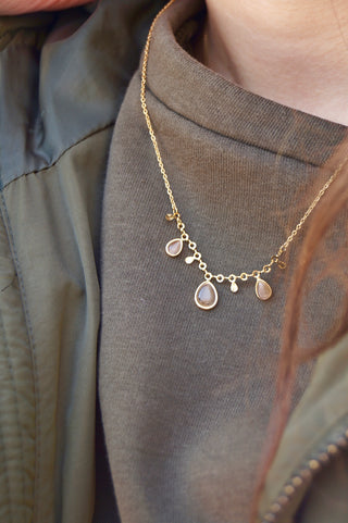 Brown Teardrops - Necklace