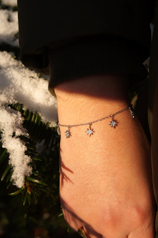 Silver Diamond Stars - Bracelet