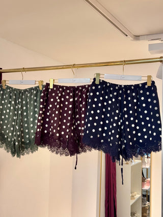 Brown Polkadots Lace - Short