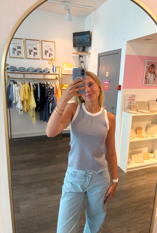 Grey & White Liv - Top