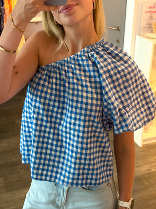 Light Pink Vichy Off Shoulder - Blouse