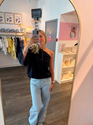 Dark Blue Off Shoulder - T-shirt
