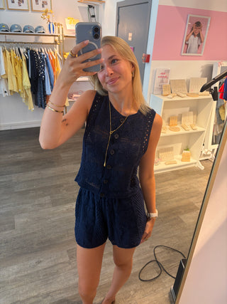 Blue Crochet - Top