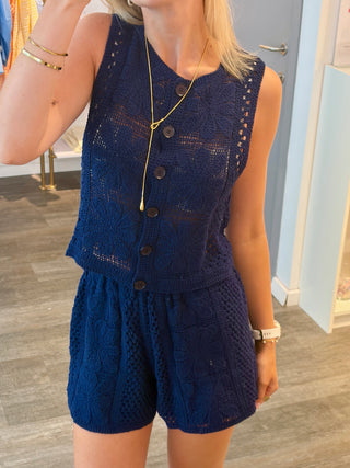 Blue Crochet - Top