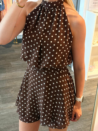 Brown Polkadots - Playsuit
