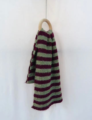 Burgundy & Kaki Billie - Scarf